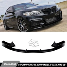 Gloss Black Front Bumper Lip M Sport Style For BMW 2 Series F22 F23 2014-2021 US