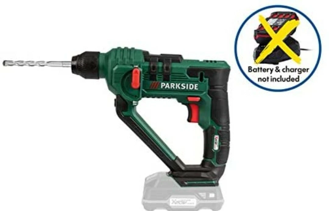 Parkside Cordless Hammer Drill PABH 20 LI B2 3X SDS Plus HSS bits Bare Unit