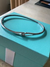 Diamonique silver bangle