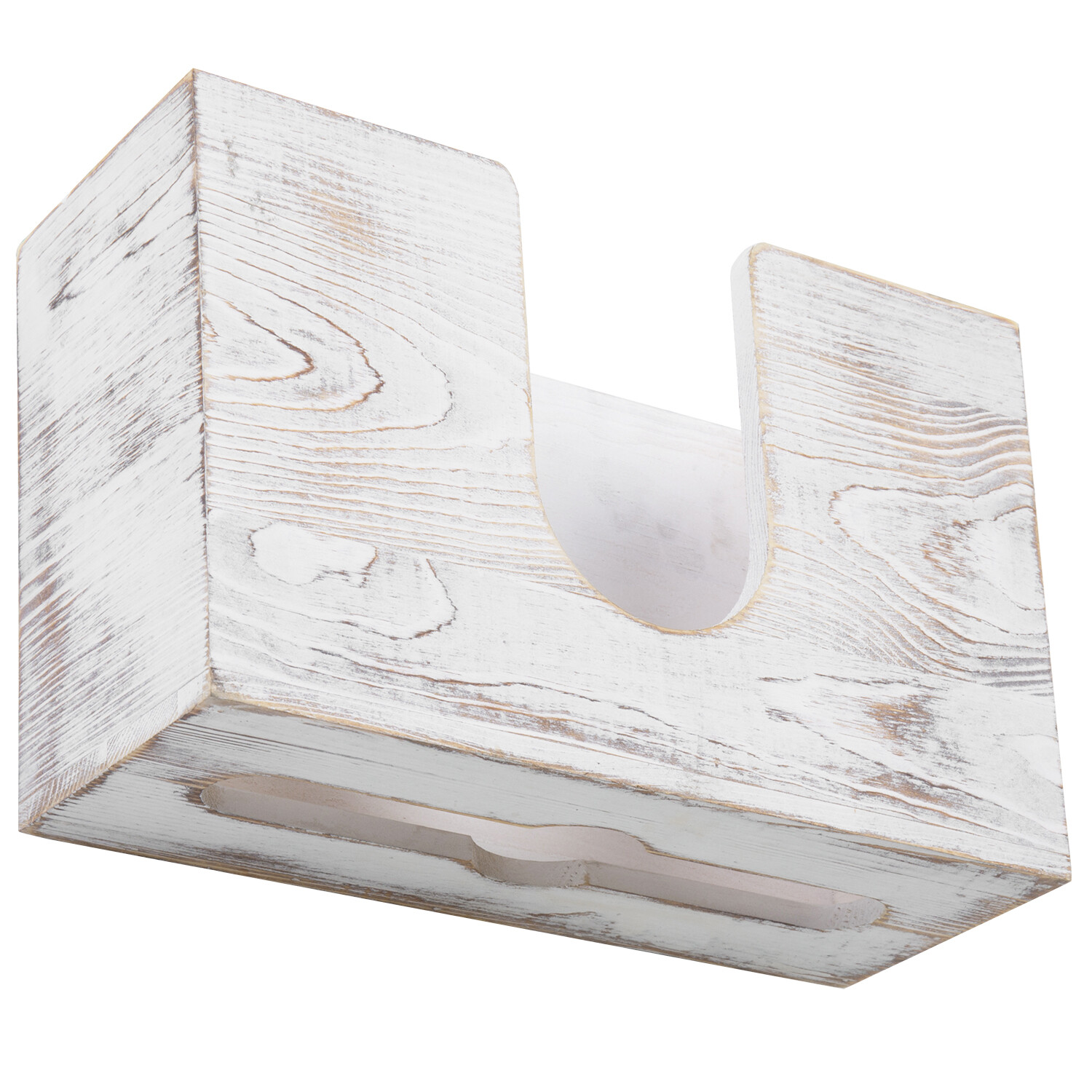 Wall Mounted Bathroom White Wood  Paper Towel Holder, Hand Towel Dispenser