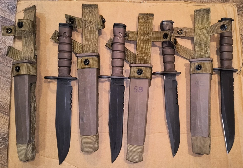 Cuchillo de Combate Bayont Vintage OKC-3S Genuino USMC + Vaina Ontario Knife Co EE. UU. Foto 2 de 4