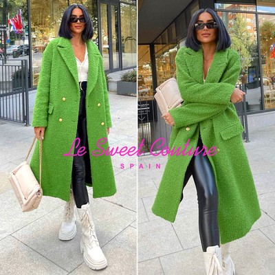 zara green long coat