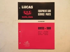 Equipment & Service Parts Manual NOS Lucas CAV Girling Fits Rootes Group 1968