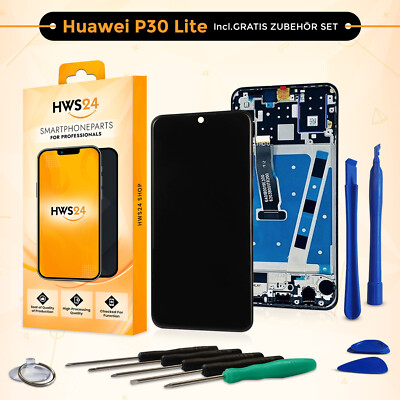 OLED Display für Huawei P30 Lite Full HD Touchscreen Bildschirm + Rahmen Schwarz