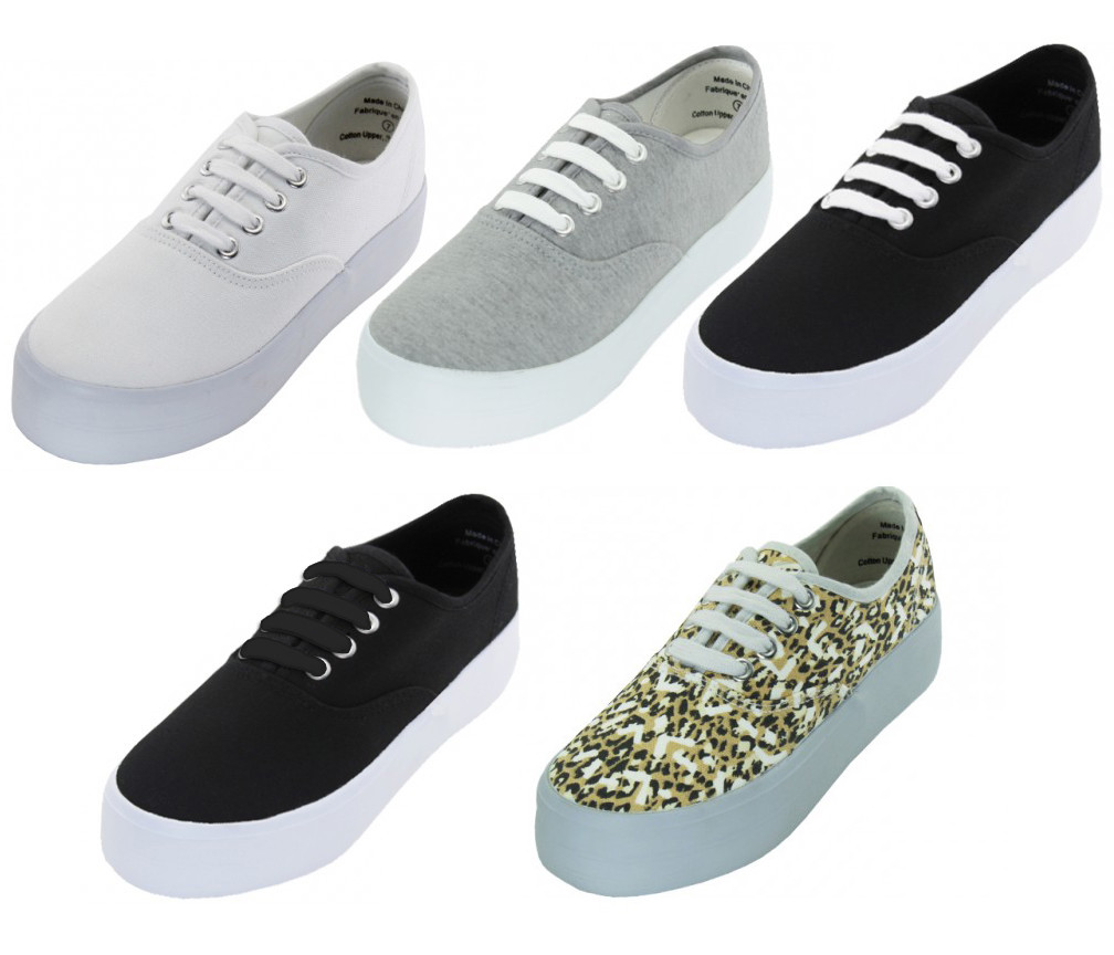 SAOLA Scarpe sneakers donna tela escursionismo stringate plateau suola gomma taglie 6 10 nuove