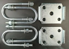 New trailer U bolt kit for 3500lbs 2-3/8" Round Axle 5-1/2" long 1/2" dia Zinc