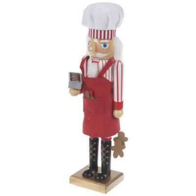 14'' TALL BAKER WOODEN CHRISTMAS NUTCRACKER DECORATION NEW 705J