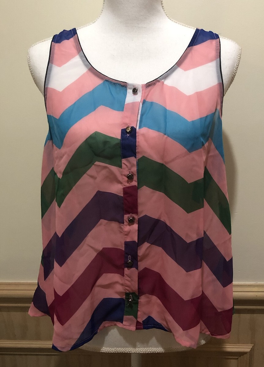 Sace Sleeveless Sheer Top ~ Size Large ~ Pink ~ Very Cute!