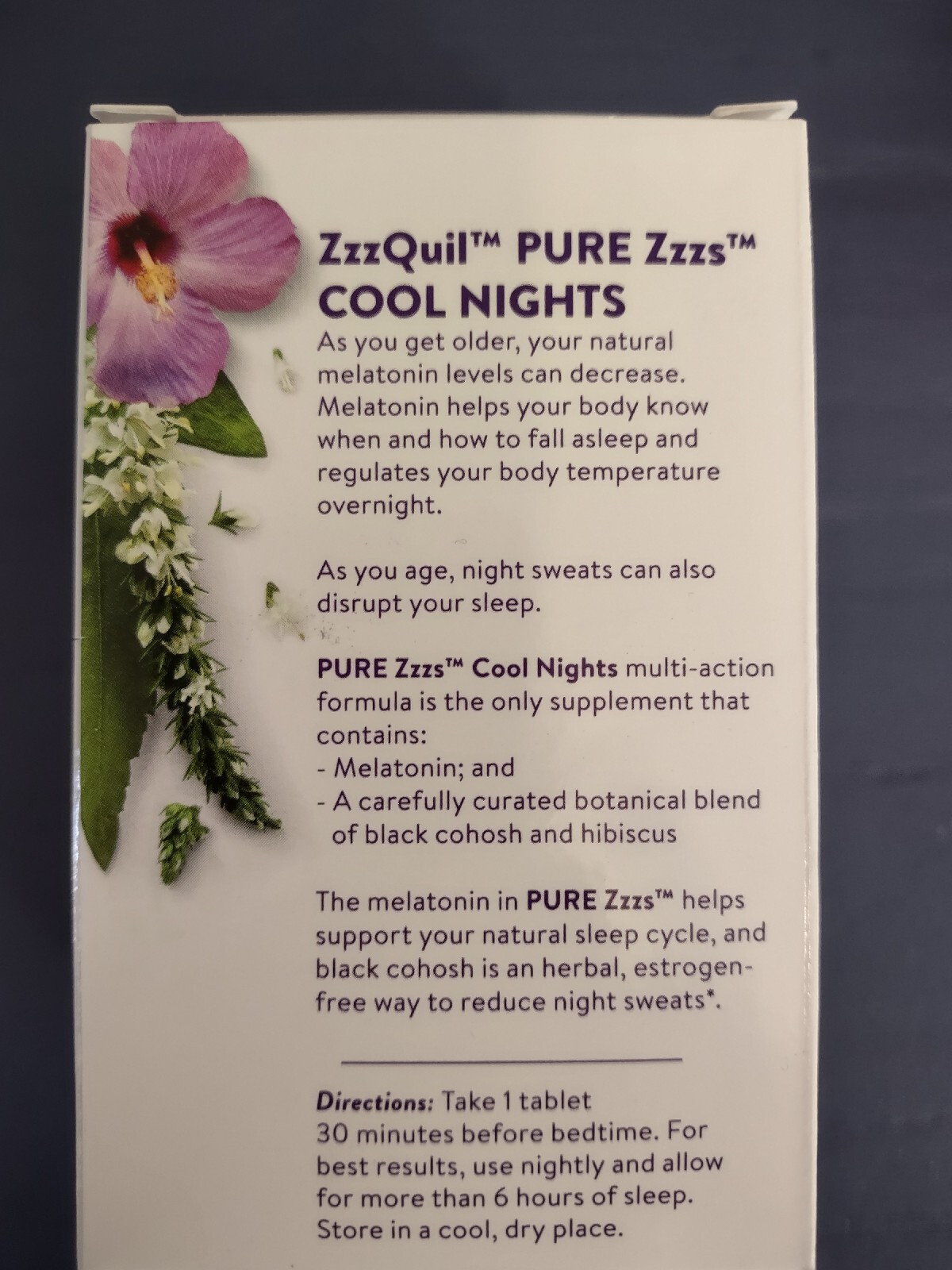 Vicks ZzzQuil Pure Zzzs Cool Nights 30 Tabs Melatonin Exp 12/2023