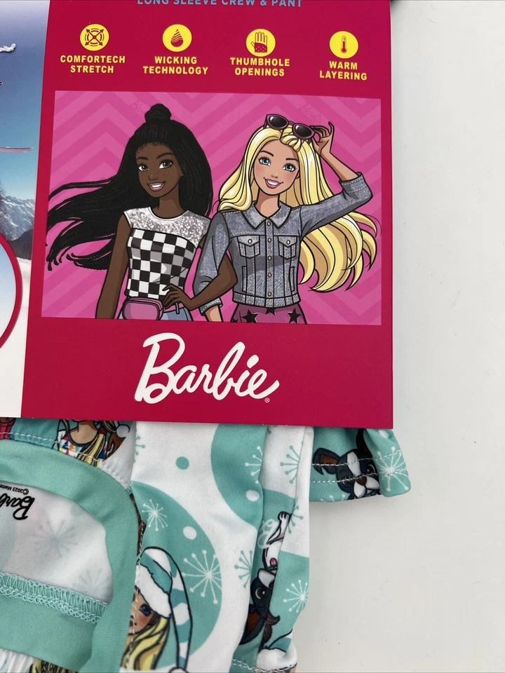 Brand New Cuddl Duds Girls Barbie 2 Piece Baselayer Set Size Large 10/12 - Image 3 of 4