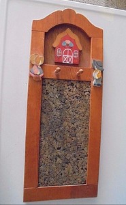 Country Style Red Barn Wooden Cork Note Message Board Wall