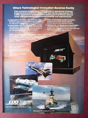 6/1984 PUB EDO ASW SONAR SYSTEMS MINE GEGENMASSNAHMEN WAFFENSYSTEME ANZEIGE
