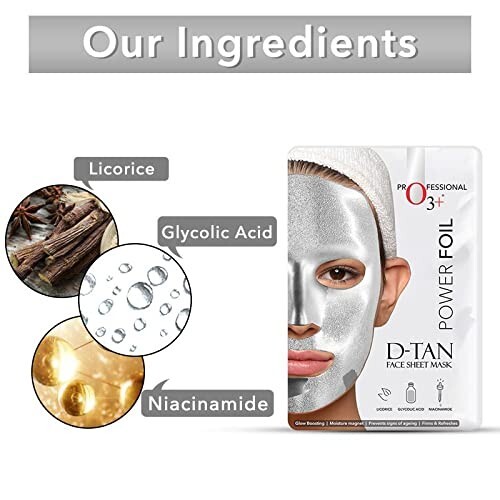 O3+ Power Foil D-Tan Face sheet Mask for Oil Control &Acne For men / Women - 20g - Picture 4 of 5