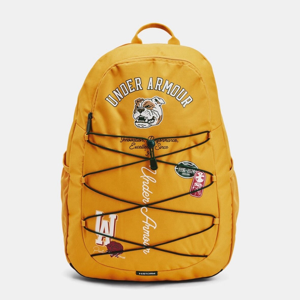 Under Armour Hustle Sports Backpack in Golden Yellow White Style 00140