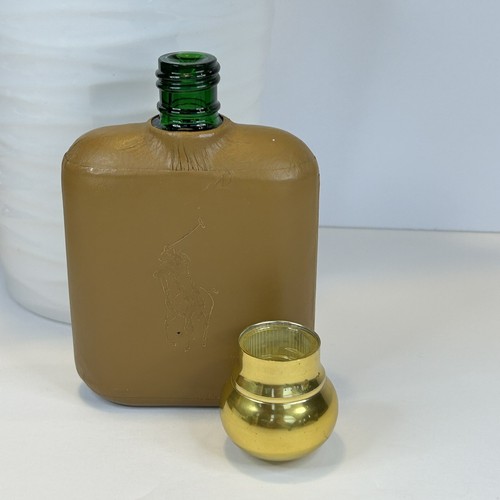 RARE Vintage Ralph Lauren Polo Green Men Cologne 4 oz Splash, Leather Wrapped - Picture 10 of 14
