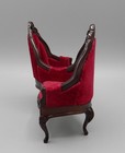 Sonia Messer Victorian Red Velvet Tete A Tete Chair Dollhouse Miniature 1:12 — photo 10