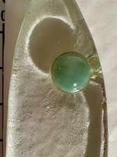 Decorative Glass Fish with Green Eye Paperweight 11"