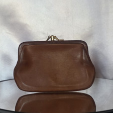 COACH VTG Double Kisslock Double Pouch Coin/Change Purse Indulgent Brown 