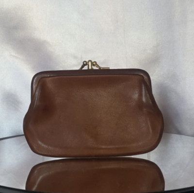 COACH VTG  Double Kisslock  Double Pouch Coin/Change Purse Indulgent Brown*