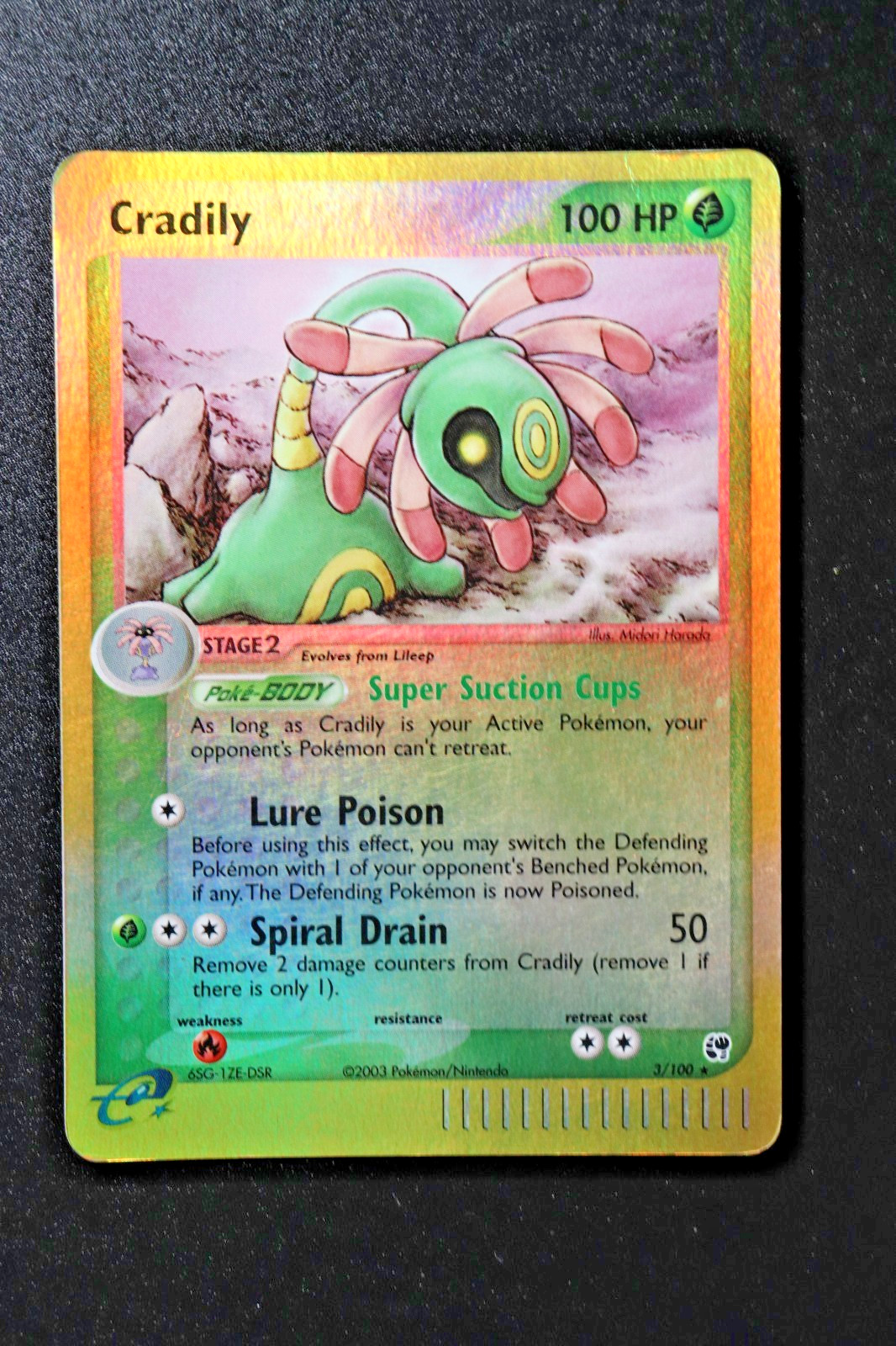 Pokemon Card - Cradily 3/100 Sandstorm Holo Rare Ungraded LP