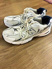 New Balance Men s White/Gray/Navy Low Top Mesh Lace-Up Sneakers Rubber Sole