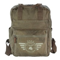 Greenburry Rucksack Canvas Backpack Vintage Aviator Mit Tabletfach Khaki 30X39Cm