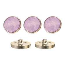 5Pcs Round Button, 23mm/0.9" Resin Decorative Pattern Button, Purple