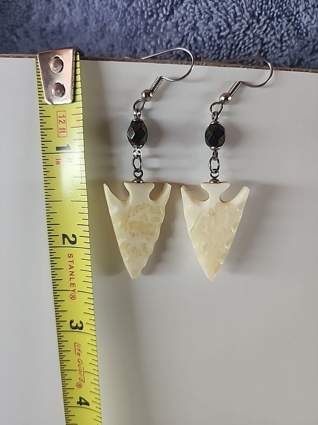 Dangle Ivory Arrowhead Earrings - image 2
