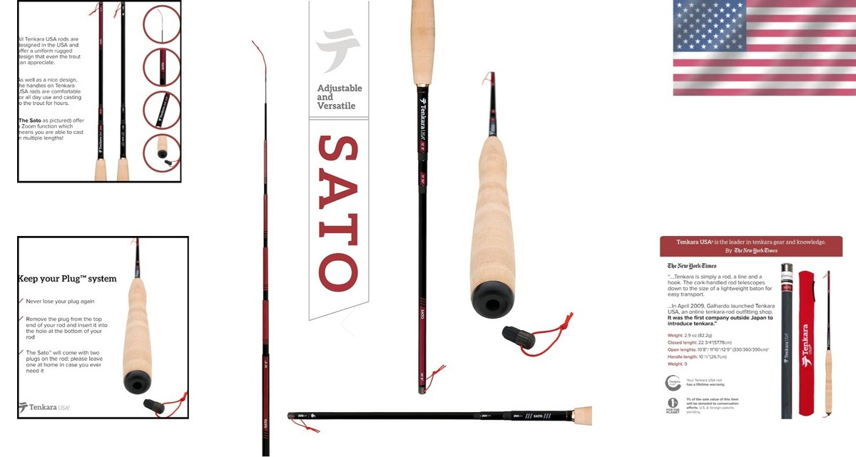 SATO Carbon Fiber Tenkara Fly Fishing Rod: Lightweight, Adjustable,  Lengths