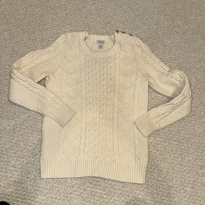 ll bean womens sweater Small Three Button Neck, All Cotton