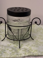 Glass And Metal Flower Frog