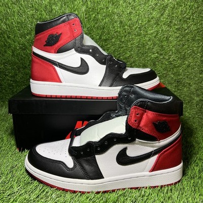 Size 8 - Air Jordan 1 Retro High Satin Black Toe W