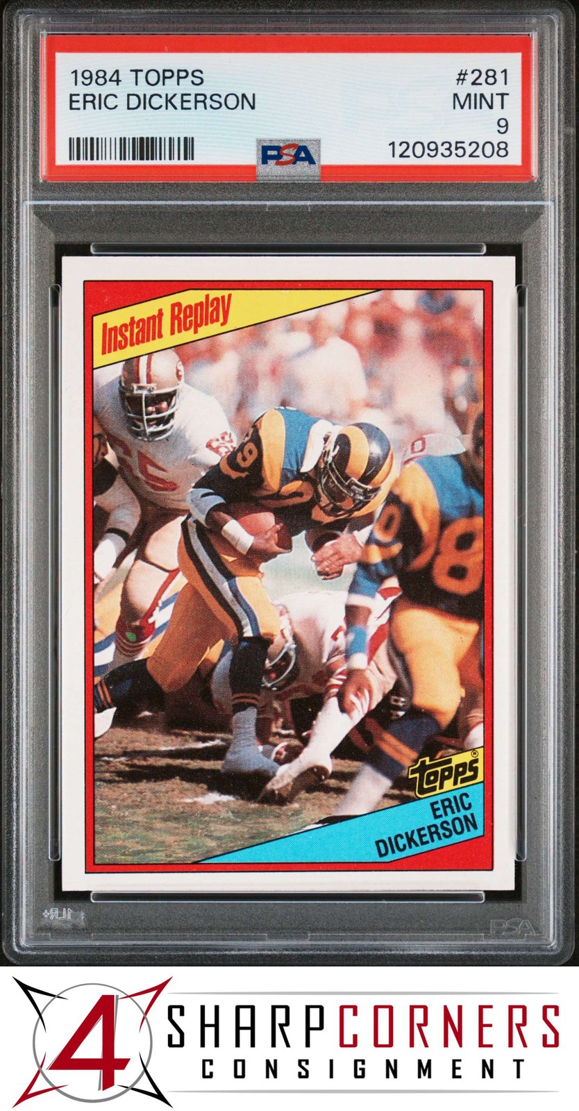 1984 TOPPS #281 ERIC DICKERSON RC RAMS HOF PSA 9