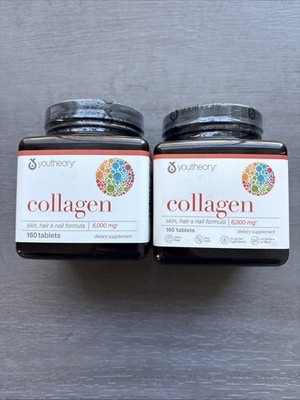 2x Youtheory Collagen Advanced Formula Skin Hair Nails 160ct - Exp 1/27+