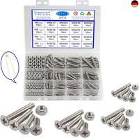 320Pcs M3 M4 M5 M6 Senkkopfschrauben Flach-Knopf Schraube Und Mutter Set 304