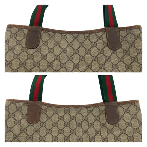 Gucci Vintage Old Sherry Line Beige Brown Gg Canvas/Leather 123 02 003 T - Bild 5 von 11