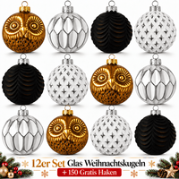 Weihnachtskugeln Glas 12Er Set Christbaumkugeln Baumschmuck Weihnachten Deko O6