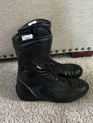 Sedici Motorcycle Boots Mens 10 Black Leather Dual Buckle Padded Shin Touring Sedici Boots | eBay main image 2