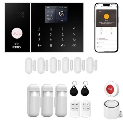 Tuya Smart WiFi & GSM/4G home alarm system, RFID Tags & Motion Detectors DIY Kit