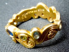 KUURTH Starry Night Ring* Sterling 18K Gold *Size Small 6* Van Gogh*FREE SHIP*