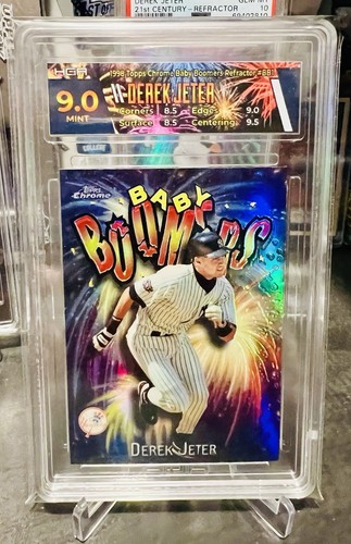 1998 DEREK JETER TOPPS CHROME REFRACTOR BABY BOOMERS CUSTOM LABLE HGA 9 - Picture 1 of 2