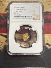 Egyptian King Tut Gold private issue (undated) 1/200 Oz in NGC graded MS 70