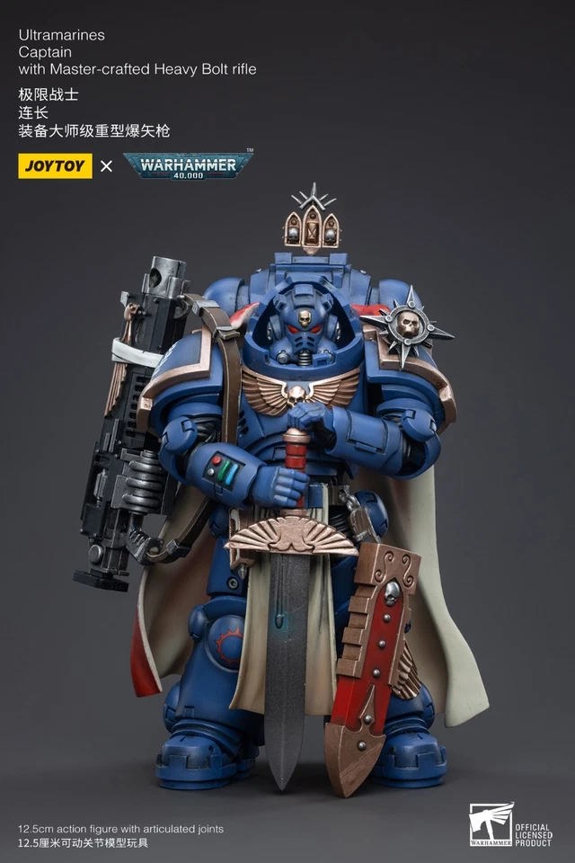 Figura de acción JOYTOY Warhammer 40K 1/18 Ultramarines Capitán Modelo Juguetes Regalos Foto 4 de 4