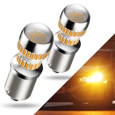 AUXITO 1156 LED LIGHT TURN SIGNAL BULBS SUPER BRIGHT CANBUS 3000K ERROR FREE 2x