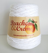 Peaches  Creme Yarn - 14 Oz Cone - White - 706 Yards - 100 Cotton