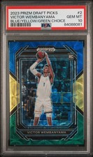 2023 Panini Blue Yellow Green Choice Prizm Dp Victor Wembanyama Rc Psa 10 Pop 53