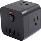 Multi Plug Outlet Extender, 4 AC Outlets and 4 USB Ports, Wall Charger for Home,