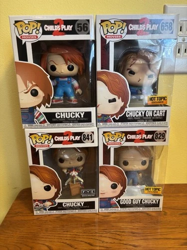 Funko Pop! Movies Child’s Play 2 CHUCKY Lot Of 4 #56, 658 829,841