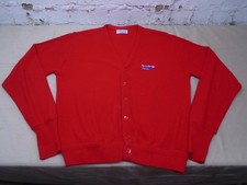 Vintage 80s Myakka Pines Golf Club Red Cardigan Sweater Acrylic Size XL