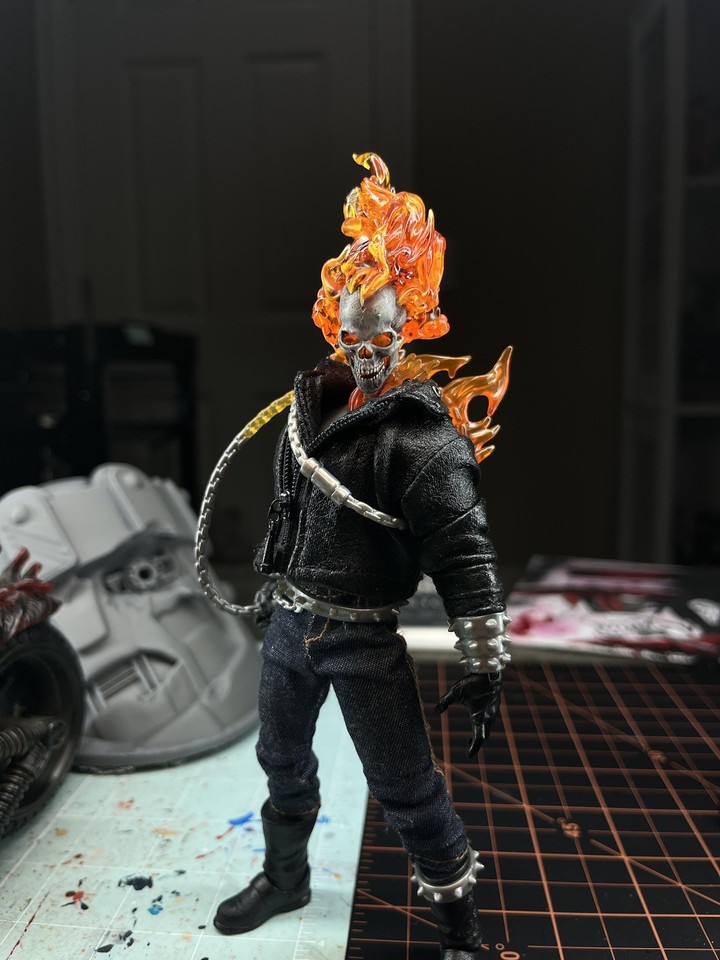 CUSTOM (PAINTED) ML Ghost Rider Headsculpt (READ DESCRIPTION) | eBay